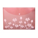 Vivid My Clear Bag Flower Design Full Size A4 Plastic File Folder (Pack Of 20)