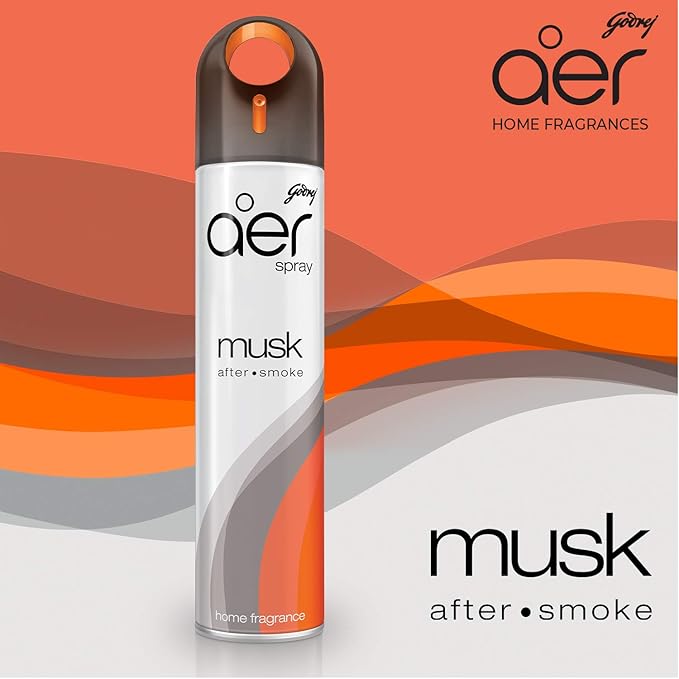 Godrej aer Spray Room Freshener, Flavour: Musk After Smoke (126g/220ml)
