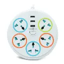 Frontech Power Connector Extension Socket-5 Way+3 USB (1.5 Meter)