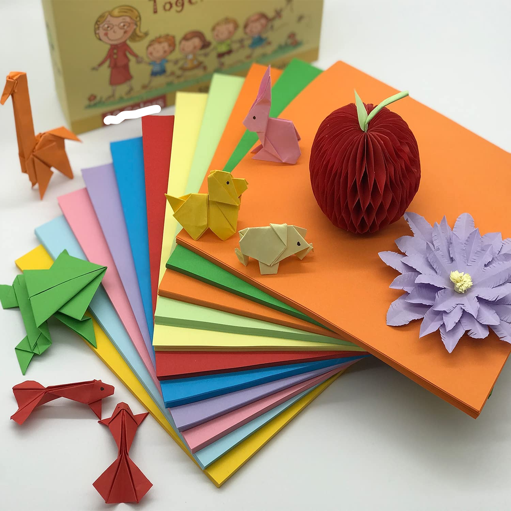 Origami Construction Paper Fluorescent Mix Color (Pack of 20)