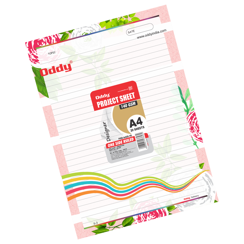 Oddy Project Sheet Design A4 140 Gsm  (Pack Of 20)