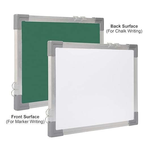 White & Green Board 1x1.5 Feet Non Magnetic Double Sided Board