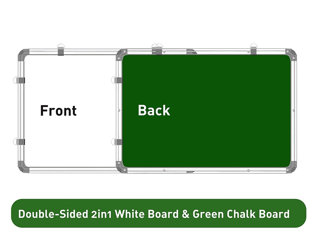 White & Green Board 2x3 Feet Non Magnetic Double Sided Board