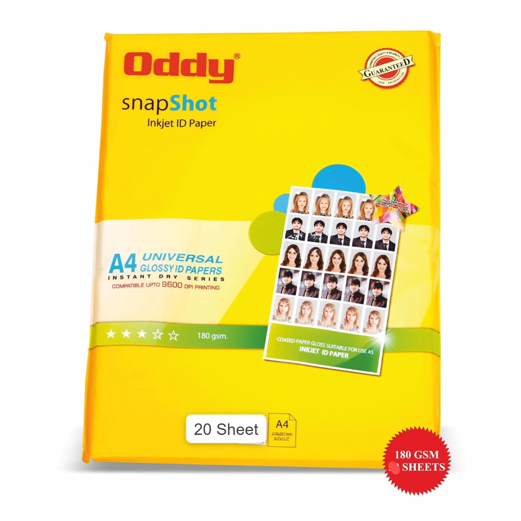 Desmat Klik Inkjet ID Photo Paper Glossy A4 180 Gsm (Pack of 20)