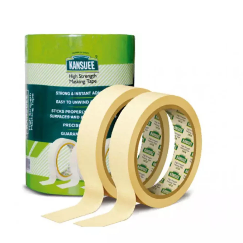 Kansuee Masking Tape (Paper Tape) 1 Inch 24mm x 20mtr (Pack of 6)