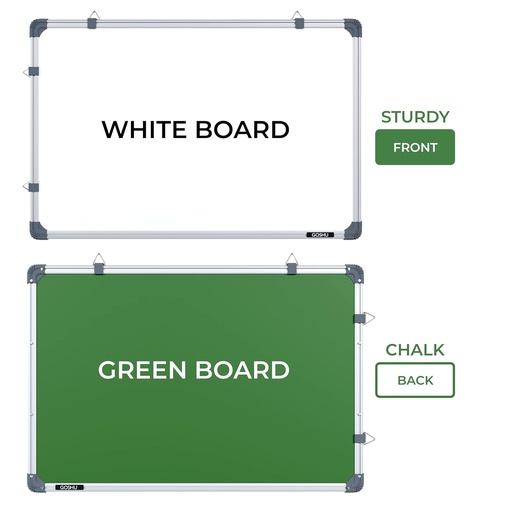[P4234] White & Green Board 2x2 Feet Non Magnetic Double Sided Board 