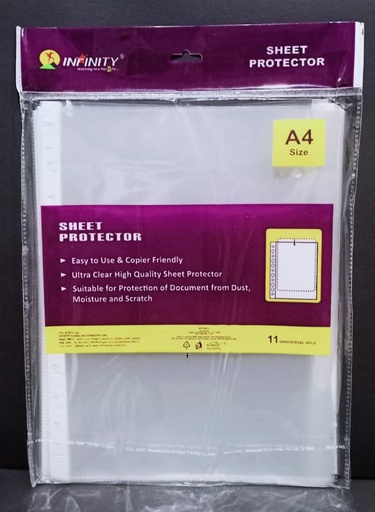 [P4370] Infinity Sheet Protector 100 Micron A4 (Pack Of 50)