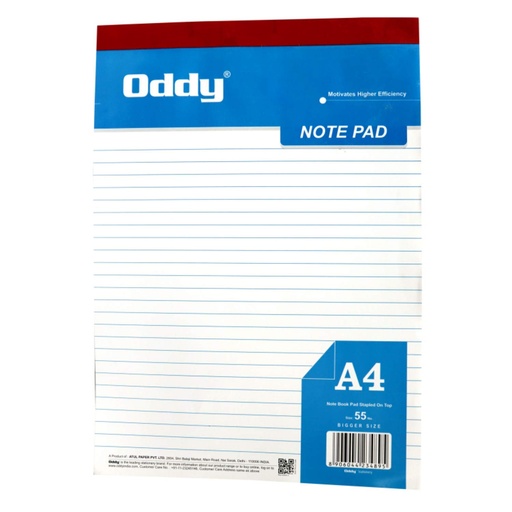 [P4658] A/4 Writing Pad 80 Page 5162-Pack Of 5