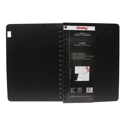[P4682] Oddy Wiro Notebook / Subject Notebook A5 160 Pages (Spiral Diary)