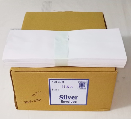 [P2034] 11x4.75 Silver Cover/Envelopes 100 Gsm