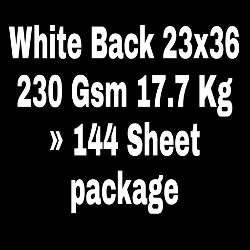 [P2310] White Back 23x36 230 Gsm 17.7 Kg
