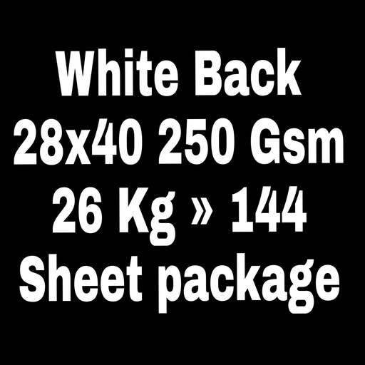 [P2356] White Back 28x40 250 Gsm 26.0 Kg