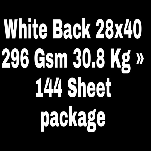 [P2360] White Back 28x40 296 Gsm 30.8 Kg