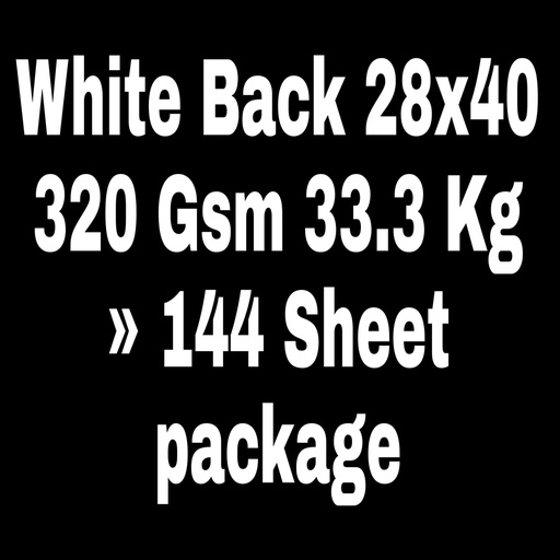 [P2362] White Back 28x40 320 Gsm 33.3 Kg