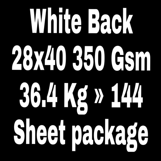 [P2364] White Back 28x40 350 Gsm 36.4 Kg