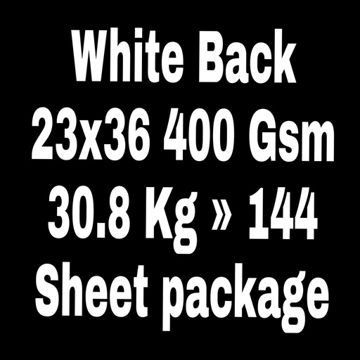 [P2322] White Back 23x36 400 Gsm 30.8 Kg