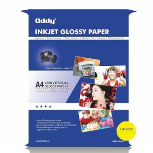 [P4404] Oddy Coated Photo Paper Glossy A4 130 Gsm (Pack of 20)