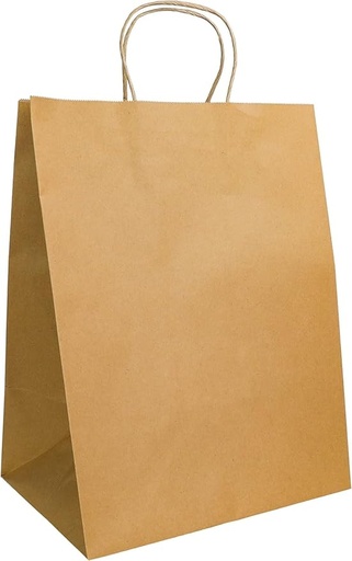 [P4704] Brown Kraft Paper Bags with Twisted Handles 13"x7"x16.5" Inch 150 Gsm (Pack of 25)