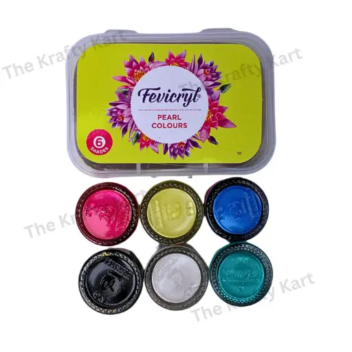[P3386] Pidilite Fevicryl Acrylic Colours Pearl Kit 6 Shades