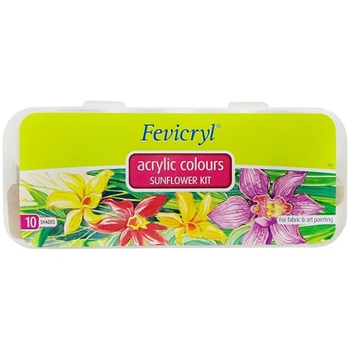 [P3387] Pidilite Fevicryl Acrylic Colours Sunflower Kit 10 Shades
