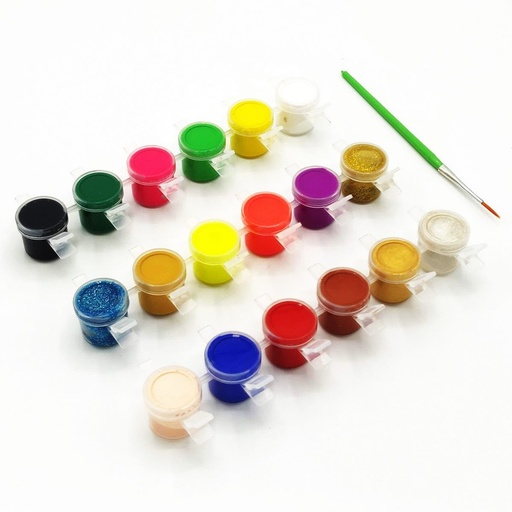 [P3389] Pidilite Rangeela Tempera Water Colours 18 Shades+1 Brush