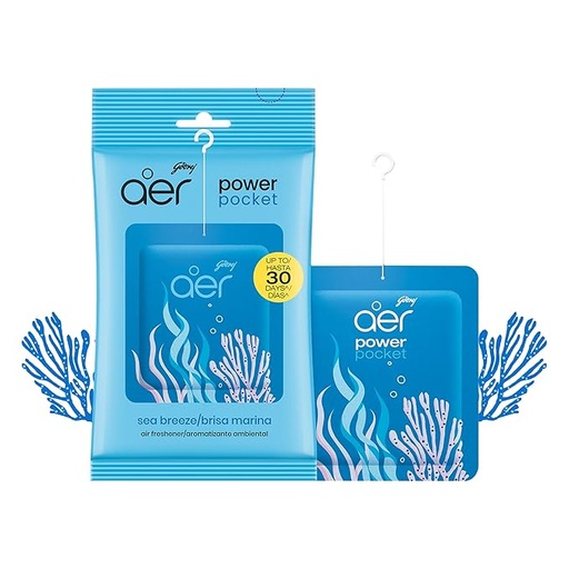 [P3820] Godrej Aer Power Pocket Sea Breeze 10g (Air Freshener Pouch)