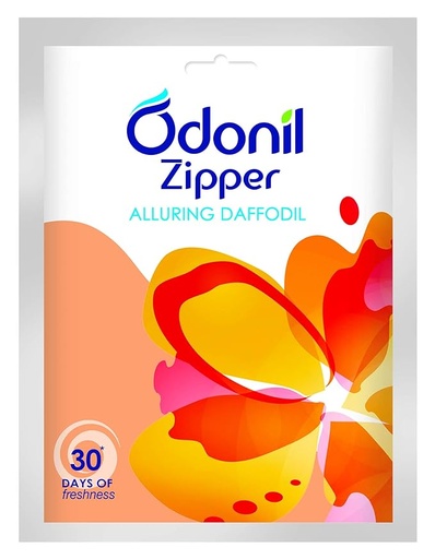 [P3820] Odonil Zipper Bathroom Air Freshener-Alluring Daffodil / 10g Instant & Long Lasting Fragrance