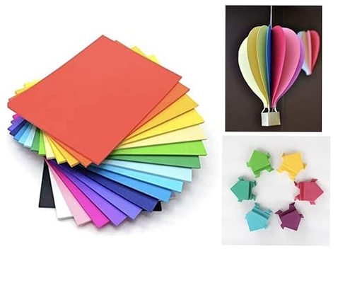 [P3830] Fluorescent Colour Paper Double Sided, A4 Size, 80 Gsm, Mix Colour, (Pack of 100) Use for Arts / Crafts & Printing. 