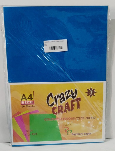 [P3836] INC Fluorescent Paper Sky Blue Colour A4 80 Gsm (Pack Of 100)