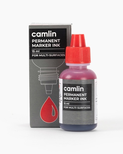 [P4160Red] Camlin Permanent Marker Ink Red 15 ml