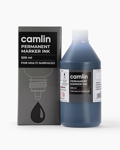 [P4164Blk] Camlin Permanent Marker Ink Black 500 ml