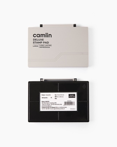 [P3154] Camlin Plastic Stamp Pad Large Black Colour (110x69mm)