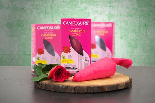 [P4920] Camfosure Natural Rose Camphor Cone (Air Freshener & Mosquito Repellent)