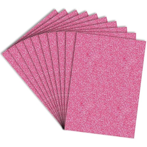 [P3971] Glitter Foam Sheet A4 Pink Colour 1.75mm Thickness (Pack Of 10)