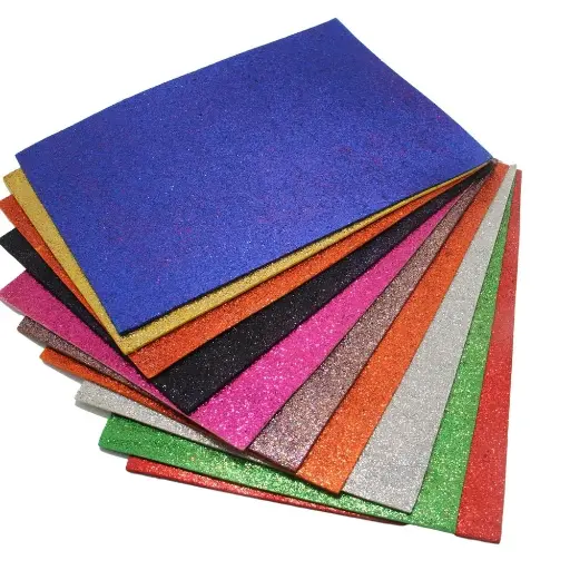 [P3977] Glitter Foam Sheet, A4 Size, Mixed Colour, (1.5mm Thick -Pack Of 10) For Arts and Crafts, Scrapbooking, DIY Work, Decoration, Gift Wrapping.