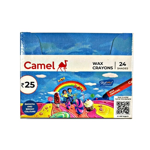 [P3430] Camel Wax Crayons Assorted 24 Shades