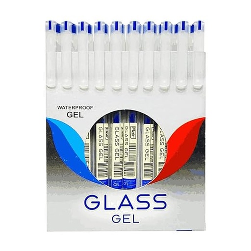 [P3346] Flair Glass Gel Pen Blue Colour (Pack Of 10)