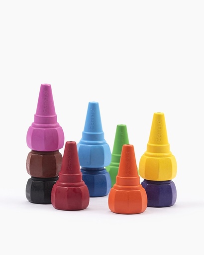 [P5166] Camlin Finger Crayons 10 Shades With 3 Stencils, Multi Coloured