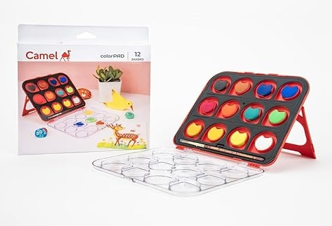[P5186] Camel ColorPad Water Colour Cake With Paint Brush 12 Shades