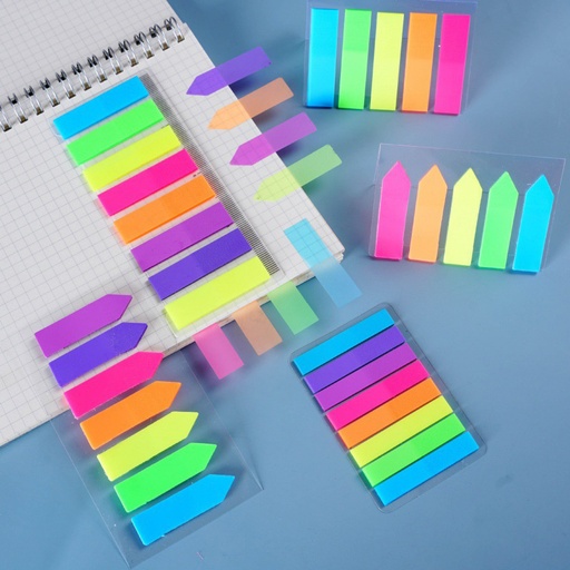[P3404] Oddy Plastic Material Film Index Sticky Notes 43mmx12mm 8 Colour 200 Sheet