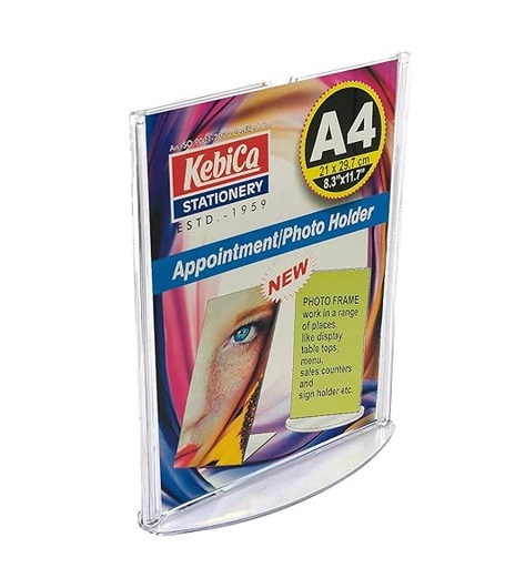[P5382] Kebica Appointment Stand, Oval Base Sign Holder Double Sided, A4 Size, Pillar Stand