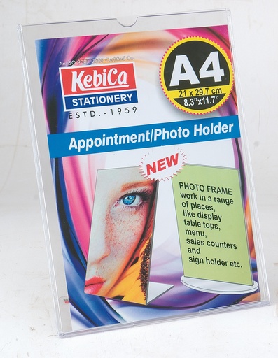 [P5388] Kebica Appointment Stand, Oval Base Sign Holder Double Sided, A4 Size, L Shape Stand