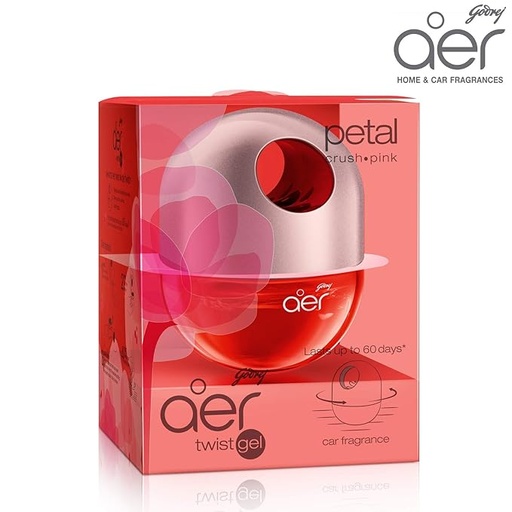 [P5612] Godrej Aer Twist Gel, Car Air Freshener-Petal Crush Pink 45g