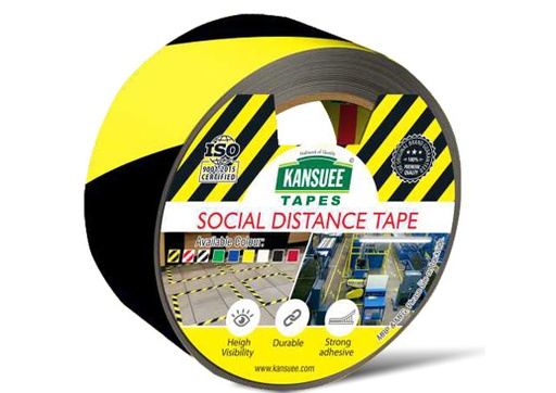 [P5632] Kansuee Floor Marking Tape 2 Inch 48mmx16mtr Zebra Yellow/Black Colour(Pack of 1)