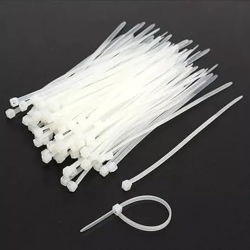 [P3801] Kansuee Self Locking Cable Ties 1.8x100mm (Pack Of 100) White Colour