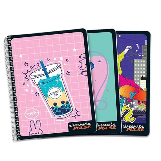 [P5792] Classmate Spiral Long Notebook A4 Single Line 180 Pages (Pack of 1)