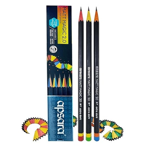 [P3358] Apsara Matt Magic Extra Dark Pencils (Pack Of 10)