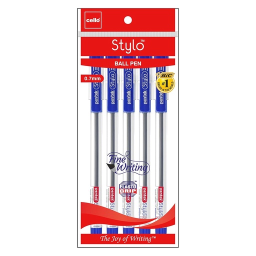 [P5810] Cello Stylo Ball Pen Blue 0.7mm (Pack Of 5)