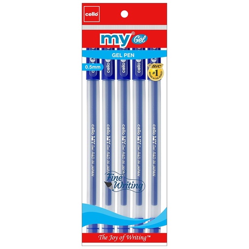 [P5806] Cello My Gel Pen Blue 0.6mm (Pack Of 5)