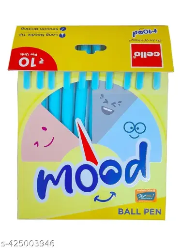 [P5878] Cello Mood Ball Pen Blue 0.7mm (Pack Of 10)